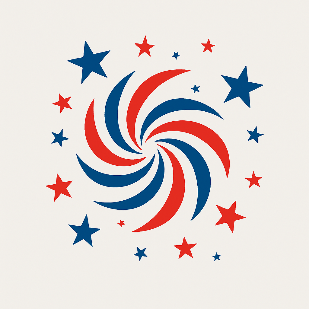 Abstract fireworks celebrating the parade